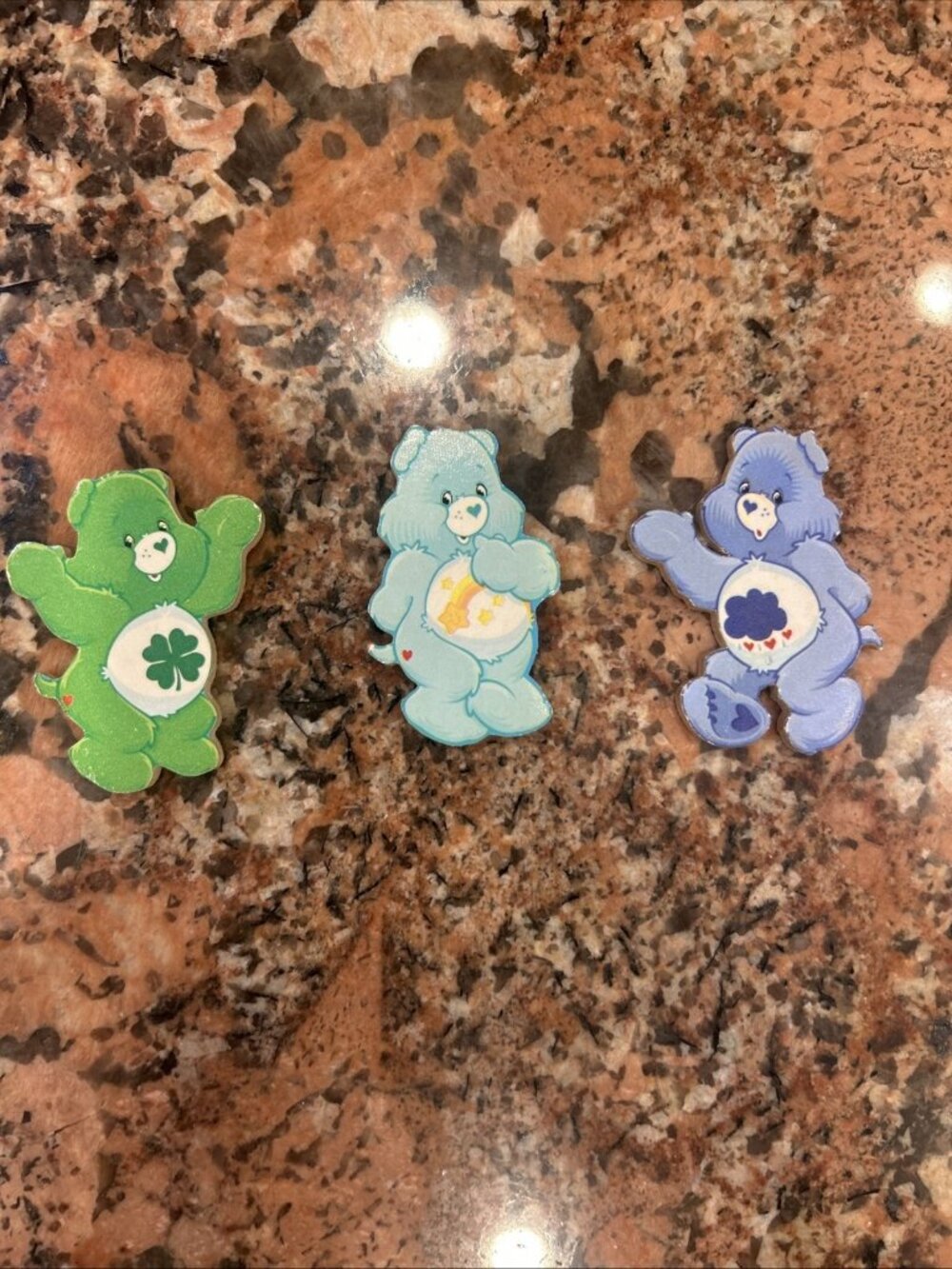Care Bears Lot Of 3 Refrigerator Magnets Collectible